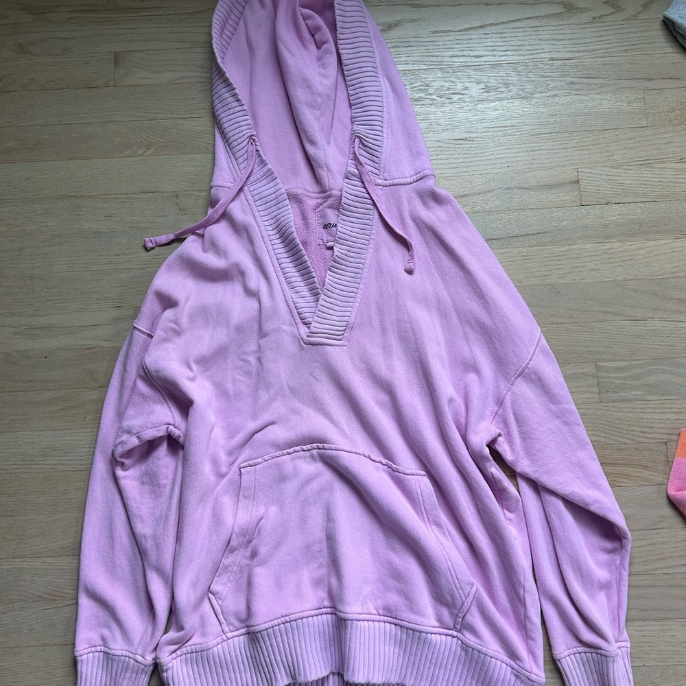 Aerie Purple Oversized Ribbed Sweatshirt